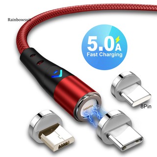 (rb) qc 3 . 0 แม่เหล็ก 5 a สายชาร์จ micro usb type - c plug สําหรับ iphone