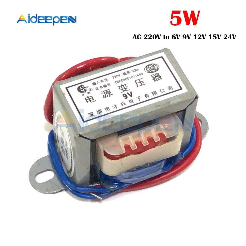 หม้อแปลงไฟฟ้า AC 5W AC 220V เป็น 6V 9V 12V 15V 18V 24V 220V 2 สาย