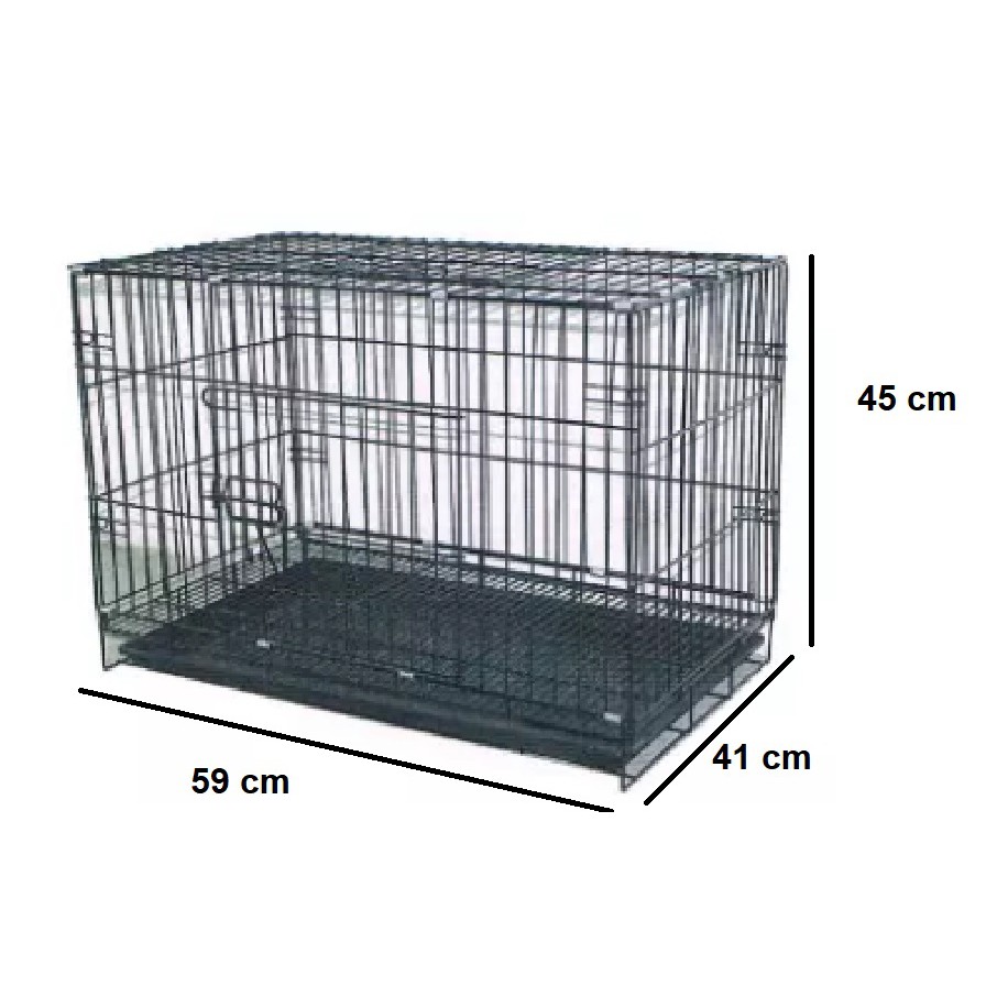 กรงพับ มีถาดพลาสติกรองกรง สำหรับสุนัข แมว กระต่าย เบอร์ 3 ขนาด 41x59x44 ซม.