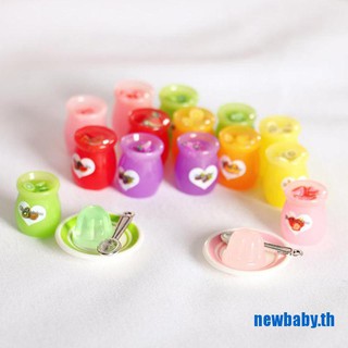 【 Newbaby 】 4 ชิ้น / เซต 1/12 1/6 บ้านตุ๊กตาจิ๋วอาหารแยมพุดดิ้งบ้านตุ๊กตา