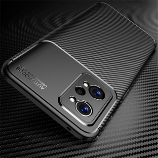 For Realme GT2 Pro Case Matte Carbon Fiber Back Cover On RealmeGT2 Realmy GT 2 G T 2Pro GT2Pro Soft TPU Bumper Shockproof Coque