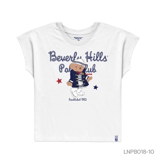 Beverly Hills Polo Club เสื้อยืดผู้หญิงแขนสั้นไหล่ล้ำ สไตล์ French Sleeve รุ่น LNPB018