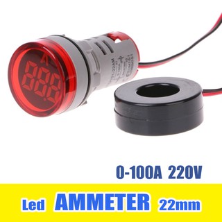 แอมป์มิเตอร์วัดกระแสไฟฟ้า Ammeter led Lamp 22mm   0-100A