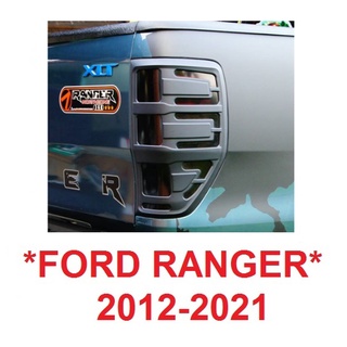 ครอบไฟท้าย สีดำด้าน FORD RANGER 2012 - 2021 PX T6 MK2 ครอบไฟ ฟอร์ด เรนเจอร์ ครอบไฟท้ายรถยนต์ ของแต่งฟอร์ด