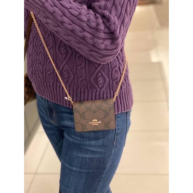 พร้อมส่ง COACH 6650 MINI WALLET ON A CHAIN IN SIGNATURE CANVAS(IMAA8) |  Shopee Thailand