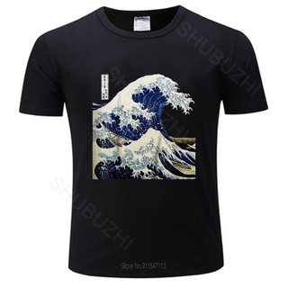 Gildan เสื้อยืดคอกลม ผ้าฝ้าย 100% พิมพ์ลายกราฟฟิค Kanagawa The Great Wave สไตล์วินเทจ แฟชั่นฤดูร้อน สําหรับผู้ชายSize S-