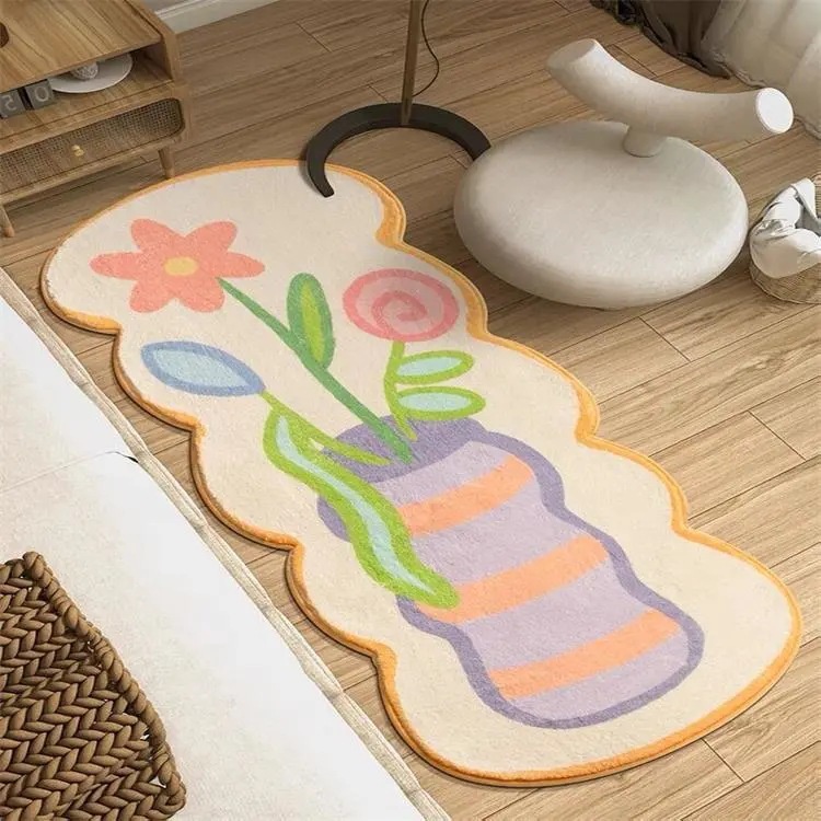 Creative Lifes Shop-ดอกไม้เลียนแบบพรมแคชเมียร์/ยาวตุ๊กตาผ้าห่มข้างเตียงห้องนอน/ห้องระเบียงอ่าวเสื่อหน้าต่าง/ล้างทำความสะ