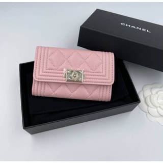 (พร้อมส่ง)*New*Chanel card holder pink light ghw holo31