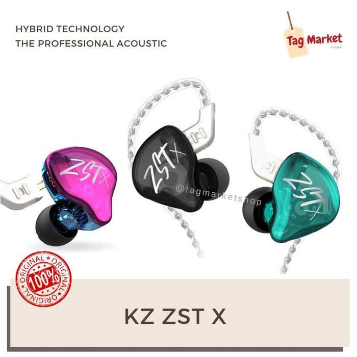Kz ZSTX ZSTX ZST X HYBRID 1BA+1DD HIFI BASS ในหูฟัง CCA BLON