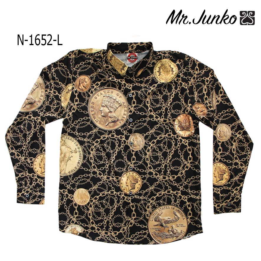 ส่งฟรี เชิ้ตแขนยาว Mr-Junko งานต่อลาย ราคาคุ้มค่าที่สุด N-1652-L
