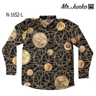 ⚡ ส่งฟรี⚡เชิ้ตแขนยาว Mr-Junko งานต่อลาย ราคาคุ้มค่าที่สุด N-1652-L