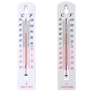 ✿ Home Wall Hanging Thermometer Celsius Fahrenheit Display Indoor Outdoor Greenhouse Temperature Monitor Gauge Household Daily Necessities