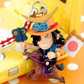 แท้ 100% จากญี่ปุ่น พวงกุญแจ สายเชือก วันพีช One Piece ITA Warriors Series Portgas D. Ace Cell Phone Strap