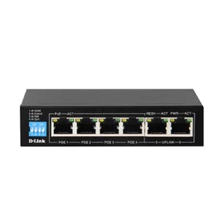 DLINK , SWITCH GIGABIT 6 PORT UNMANAGED PoE 250m.  250M 6 PORT UNMANAGED 10/100/1000 Mbps. PoE SWIT