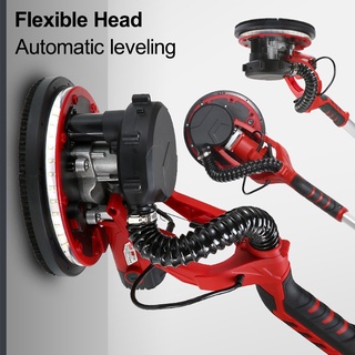 220V Electric Drywall Sander 3000R/min Variable Speed With Automatic Vacuum LED Light Wall Sandpaper Putty Powder Sanding Wall Machine 1280W