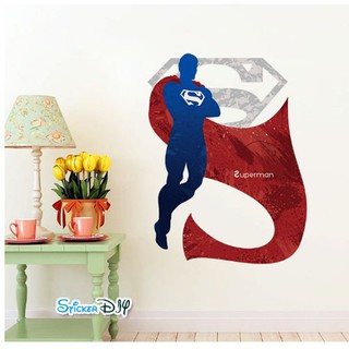 Wall Sticker สติ๊กเกอร์ติดผนัง 3D SUPERMAN สไตล์A (กว้าง40cm.xสูง50cm)