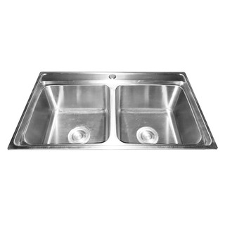 Embedded sink KITCHEN SINK PARNO TOWER8046 2B STAINLESS STEEL Sink device Kitchen equipment อ่างล้างจานฝัง ซิงค์ฝัง 2หลุ