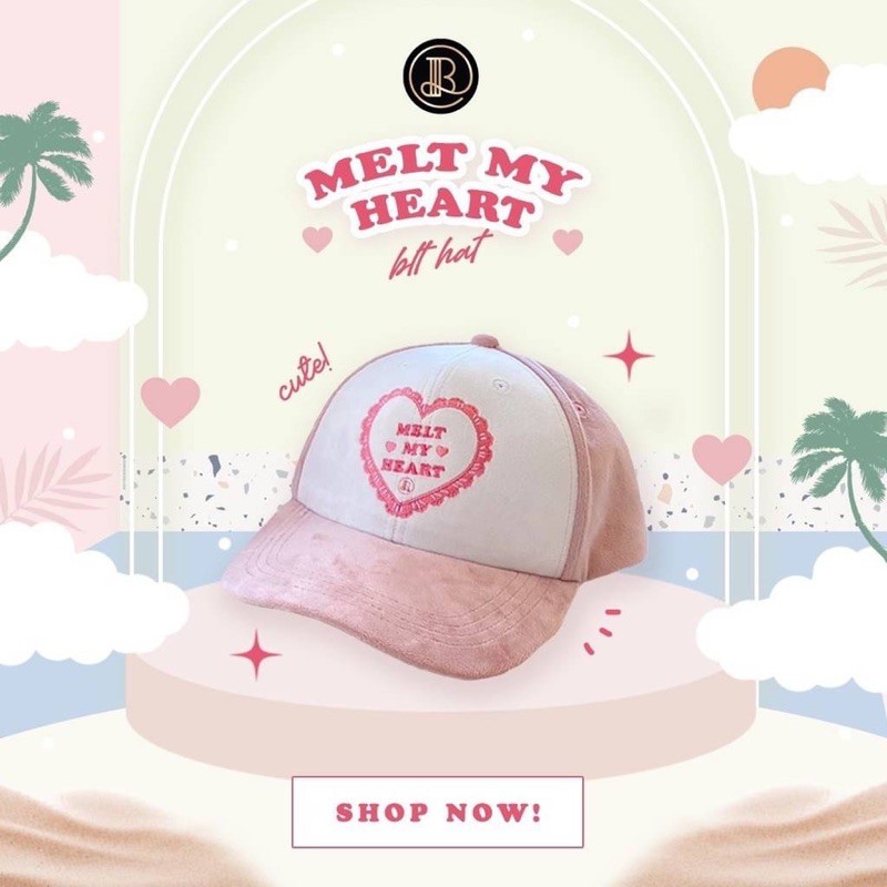 Melt my heart CAP : BLT BRAND : หมวกแก็ปสีชมพู น่ารักมากๆ 🦩
