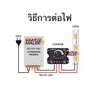 ดิมเมอร์หรี่ไฟ Dimming ControllerสำหรับไฟLED,ริบบิ้น,แถบไฟดิมเมอร์หรี่ไฟ ต่อหรี่แสงไฟLED Dc12V-24vทั่วไปได้DC12