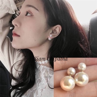 เครื่องประดับต่างหูมุกด้านหน้าด้านหลัง - 1 คู่ | PRL | Pearl Double Type Earrings - 1 Pair