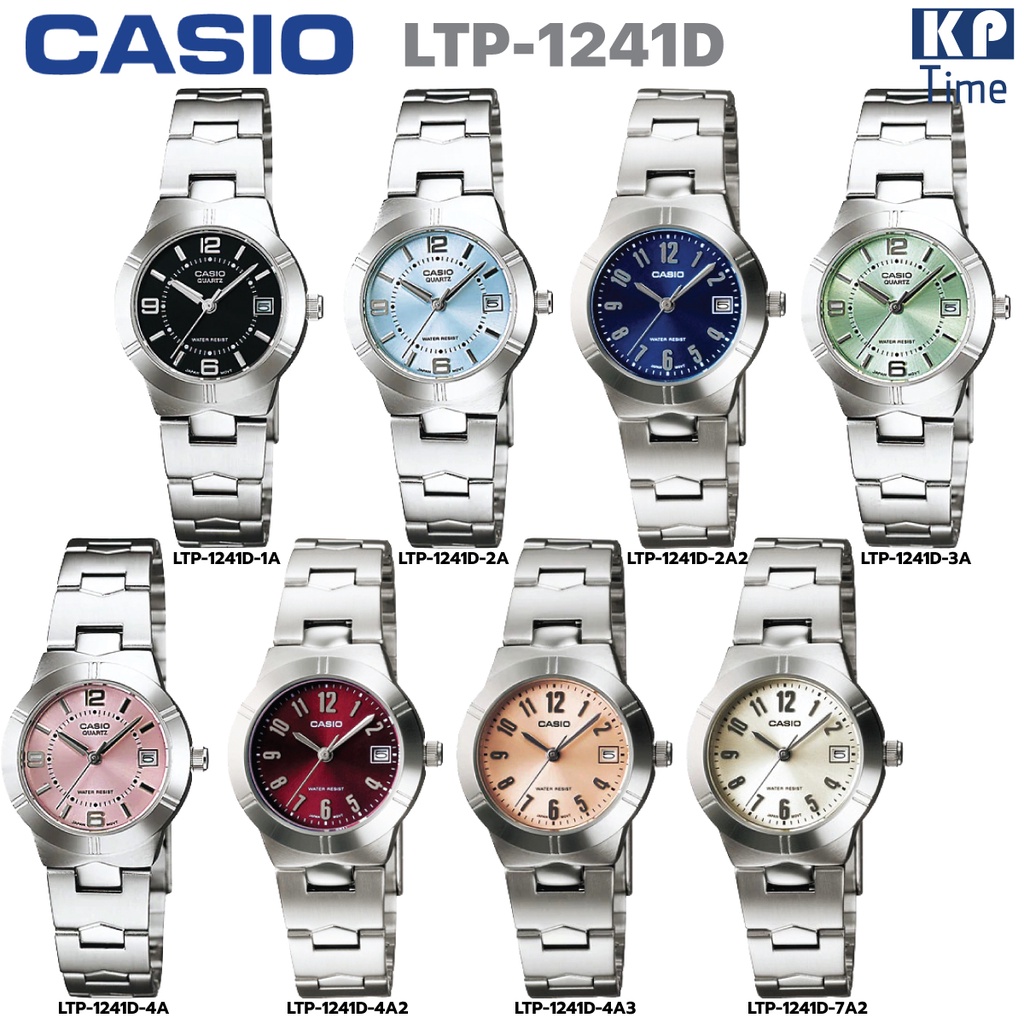 Casio นาฬิกาข้อมือผู้หญิง สายสแตนเลส รุ่น LTP-1241D ของแท้ประกันศูนย์ CMG
