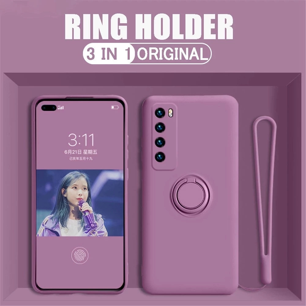 Magnetic Ring Holder Silicone Case For Samsung Galaxy S20 Plus Ultra FE Soft Liquid Cover