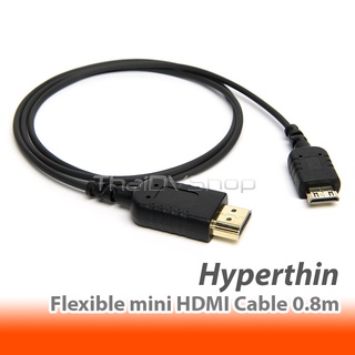 Hyperthin flexible mini HDMI Cable 0.8m สายสัญญาณภาพ mini HDMI แบบอ่อน ความยาว 0.8 เมตร