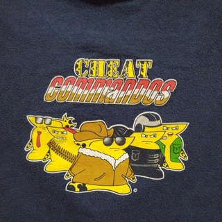 เสื้อยืดมือสอง Usa การ์ตูนเก่า Cheat Commandos Size M.อก20/ยาว27