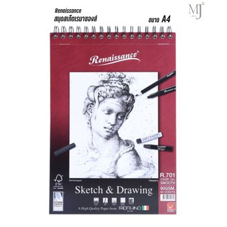 Renaissance R701 เรนาซองซ์&amp;ฟาบริโน่สมุดสเกตซ์ A4 (ร้อยลวด)