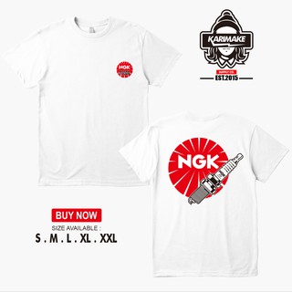 เสื้อยืดผ้าฝ้ายพิมพ์ลายแฟชั่น เสื้อยืด พิมพ์ลาย Jdm NGK SPARK PLUGS สําหรับยานยนต์