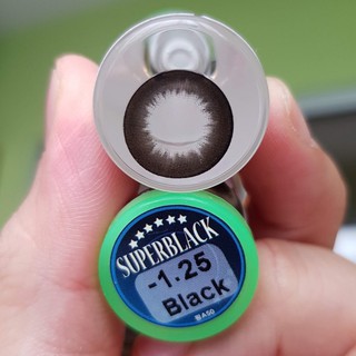 (2) Super Black Black Pretty Doll บิ๊กอาย สีดำ ดำ ตาโต โทนแบ๊ว คอนแทคเลนส์ Bigeyes Contact Lens สายตาสั้น ค่าสายตา