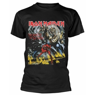 เสื้อยืดผ้าฝ้ายพิมพ์ลายแฟชั่น เสื้อยืด พิมพ์ลาย Iron Maiden Number of The Beast สําหรับผู้หญิง