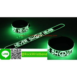 never shout out ขายริสแบนด์เรืองแสง  NST164GA Wristband สายรัดข้อมือวงร็อค