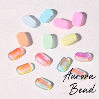 ลูกปัดสี่เหลี่ยมออโรร่า อะไหล่ติดเล็บ Aurora Square Bead