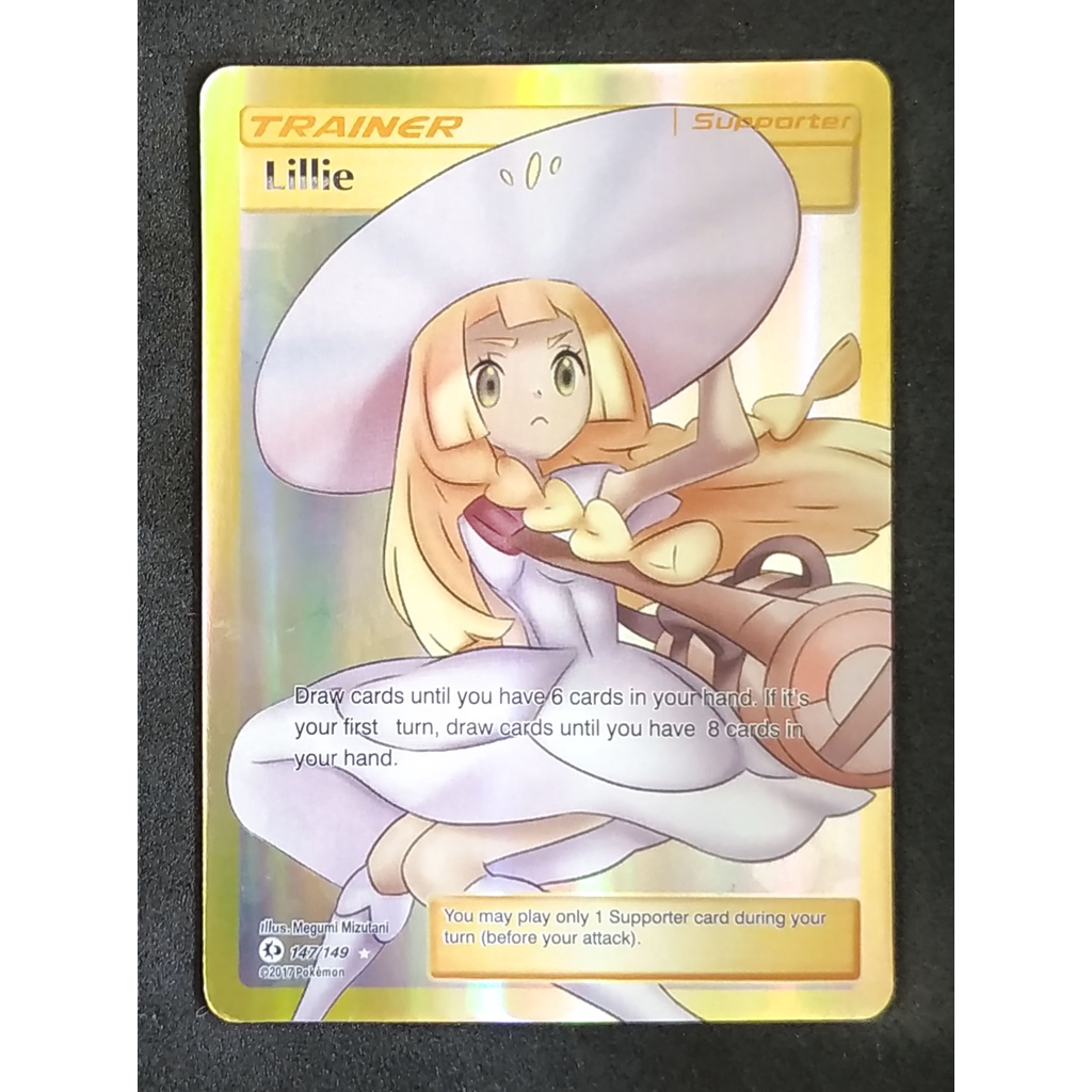 Lillie (Gold) Trainer Card 147/149 Pokemon Card Gold Flash Light (Glossy) ภาษาอังกฤษ