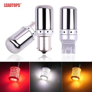 LEADTOPS 2pcs 1156 T20 BA15S BAU15S P21W PY21W 1157 7440 7443 3014 144SMD LED ไฟเลี้ยวหลอดไฟเบรคที่จอดรถ Canbus ไม่มีข้อผิดพลาด