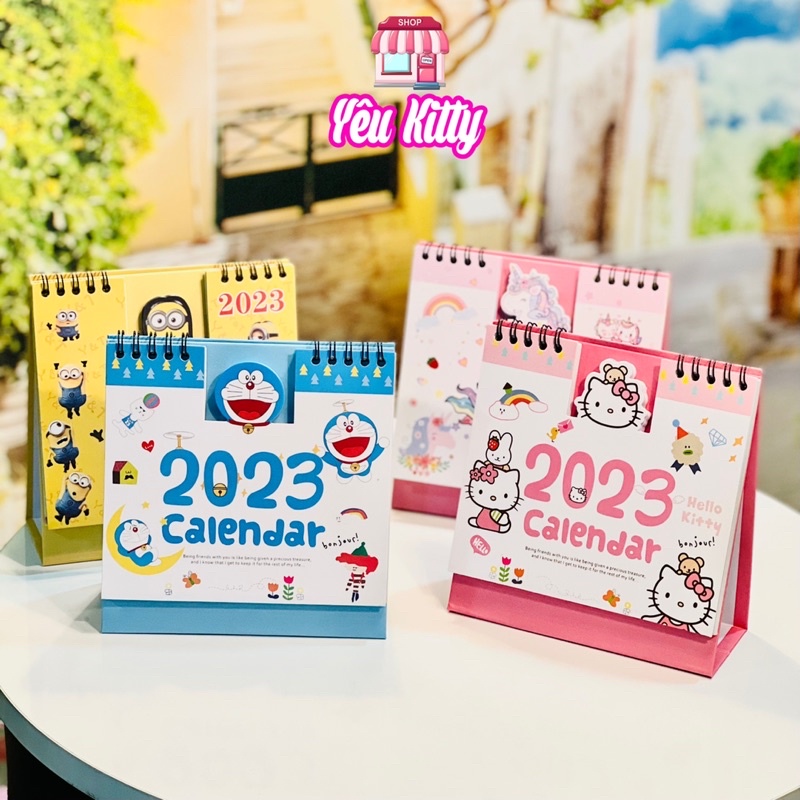 DESK CALENDAR 2023 HELLO KITTY DORAEMON PONY MINION