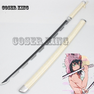 104ซม ทำด้วยไม้ ดาบ kimetsu no yaiba Wooden Sword Weapon อาวุธ Demon Slayer Cosplay Agatsuma Zenitsu Inosuke Samurai ดาบ