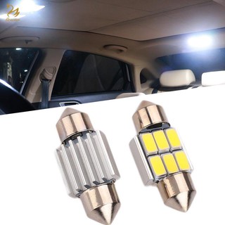 2 x 31 มม. 6 SMD CANbus หลอดไฟ LED สำหรับติดหลังคารถยนต์ 2 ชิ้น