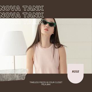 Pela.bkk - Nova tank top เสื้อกล้ามคอกลม สีชมพู (Rose)