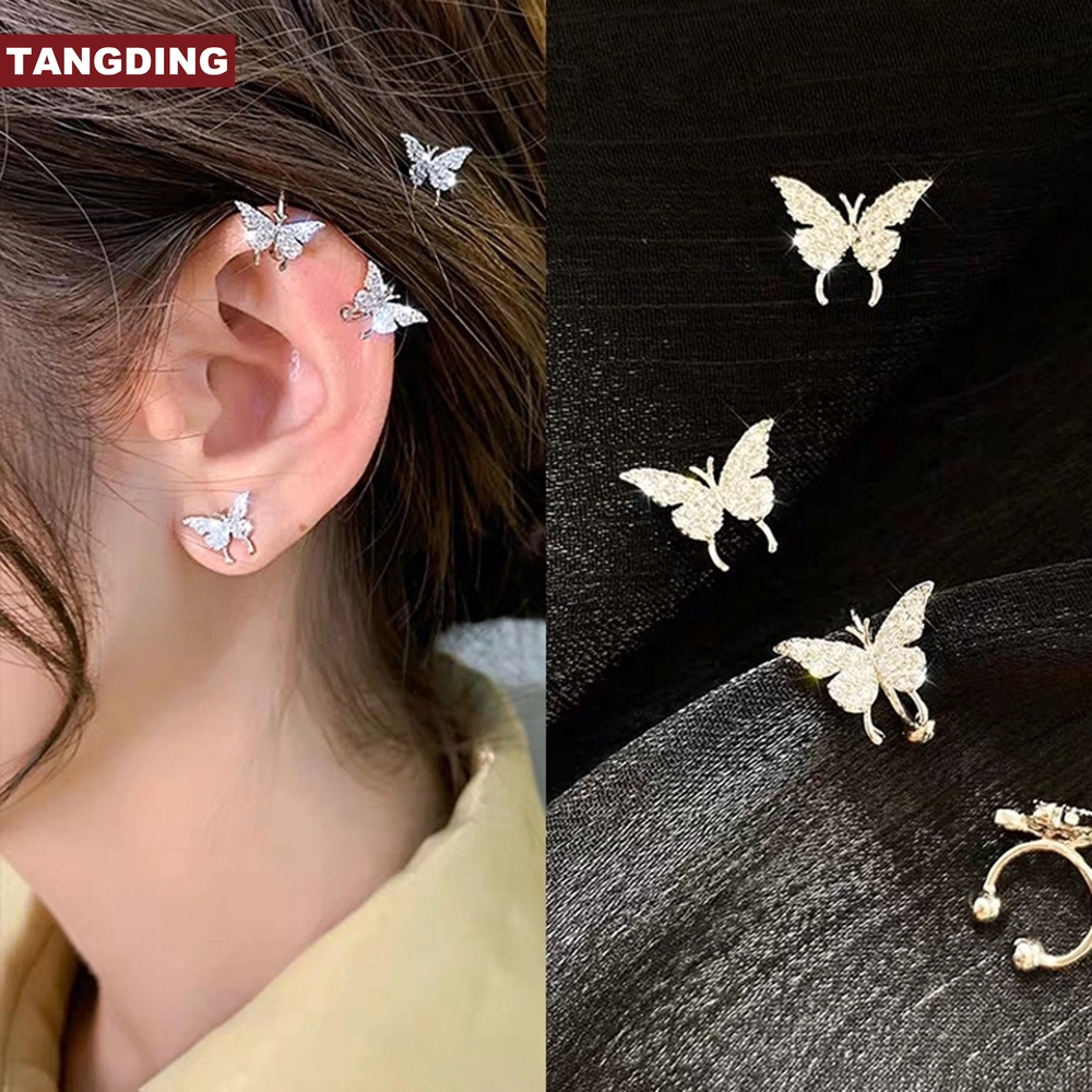 【Cod Tangding】ต่างหู รูปผีเสื้อ สไตล์เกาหลี เครื่องประดับแฟชั่น สําหรับผู้หญิง