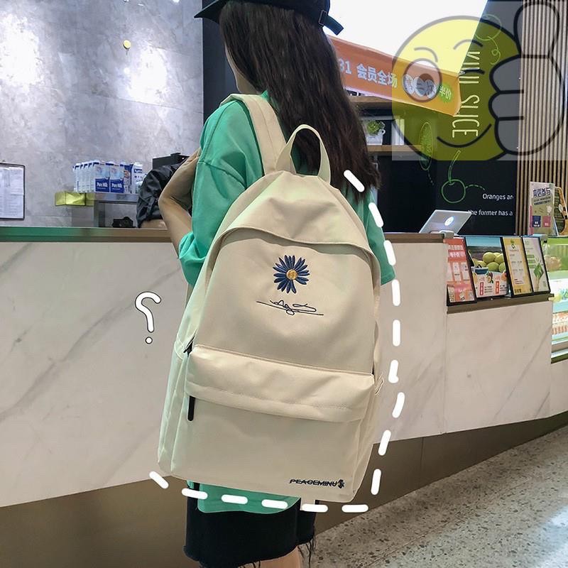 กระเป๋าเป้สะพายหลังลายดอกเดซี่จุของได้เยอะสไตล์เกาหลี-shubaojuh5