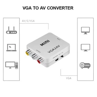 1080P Mini VGA TO AV Rca ตัวแปลง AV TO VGA / Cvbs + Hdtv Pc