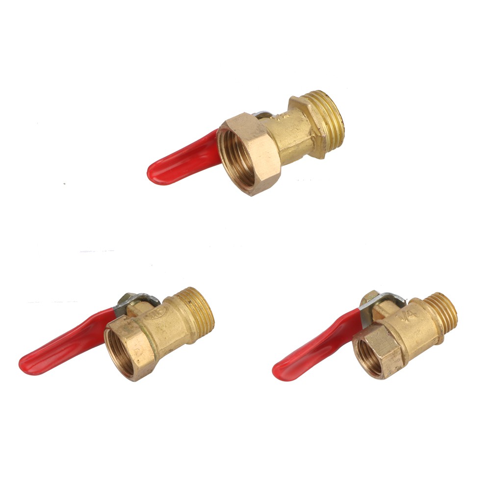 1 ชิ้น 1/4 3/8 1/2 BSP หญิง/ชายด้าย Mini Ball วาล์วทองเหลือง Connector