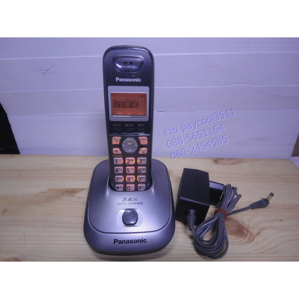 โทรศัพท์บ้านไร้สาย Panasonic KX-TG3551BX รุ่นใหม่ ใช้ถ่านชาร์จ AAA มีจอ LCD มือ 2 (สีเทาดำ)