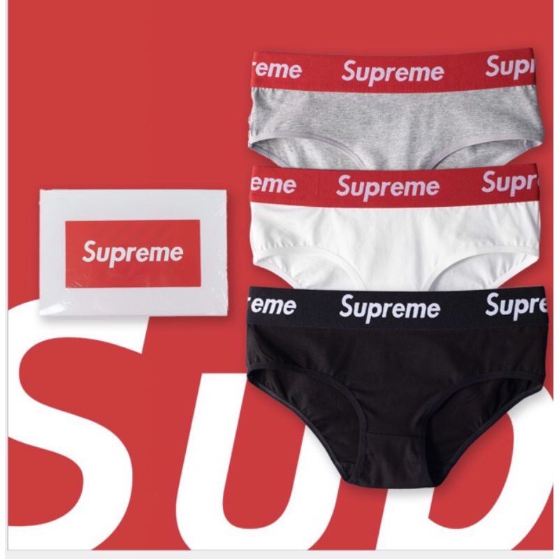 Supreme 🔥พร้อมส่ง🔥กางเกงในผู้หญิง Supreme ทรงbrief ผ้าcotton