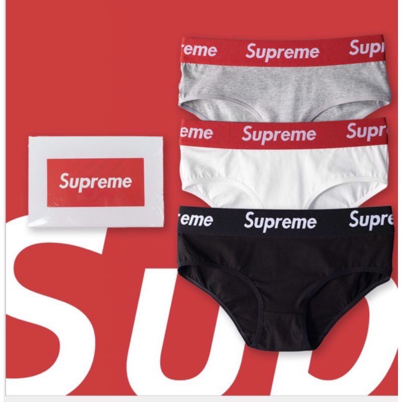 Supreme พร้อมส่ง กางเกงในผู้หญิง Supreme ทรงbrief ผ้าcotton