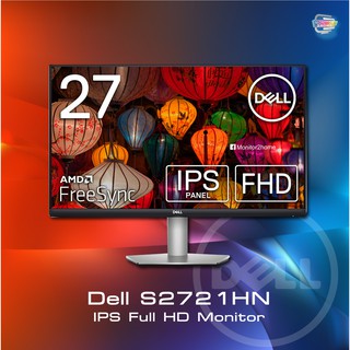 Dell S2721HN 27 Inch Full HD 1080p, AMD FreeSync IPS Ultra-Thin Bezel Monitor, Silver, Black