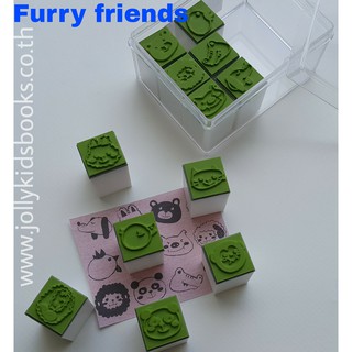 Furry set 12 ชิ้น ขนาด 2 cm. ตรายาง stamp