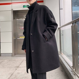 Coat Mens Spring และ Autumn Korean Trendy Mid -Long Winter Dress